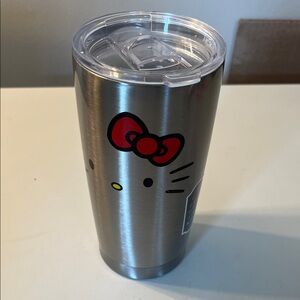 Hello Kitty Stainless Steel Tumbler in Silver with Red Bow
